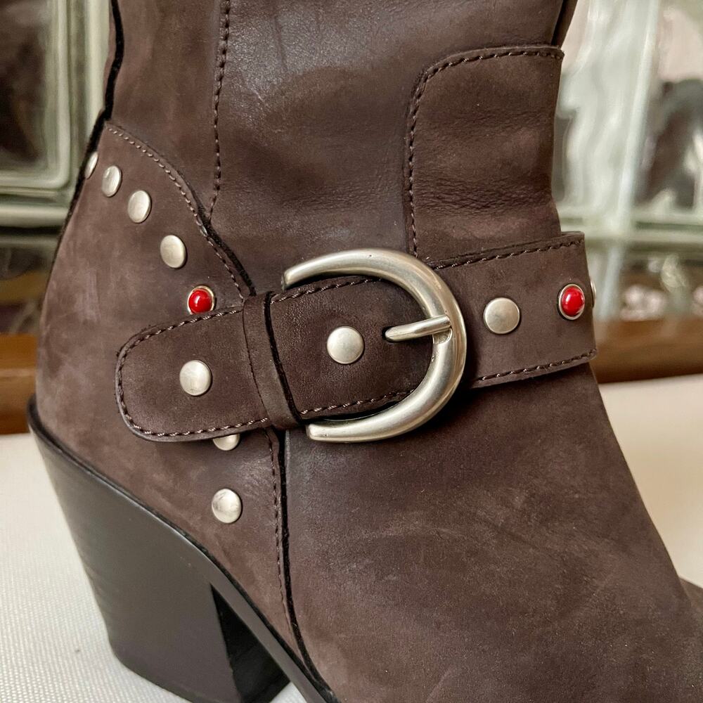 Donald J Pliner Western Couture Collection Noel Brown Boots 6.5 - Picture 5 of 10